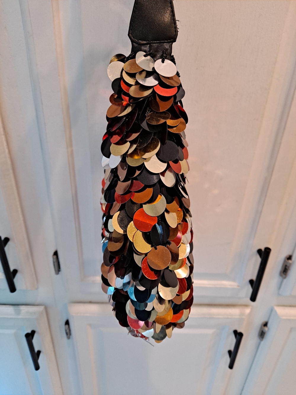 Vintage Y2k Bling Multicolor Paillette Sequin Slouchy Crescent Shimmery Hobo Bag - Picture 7 of 13